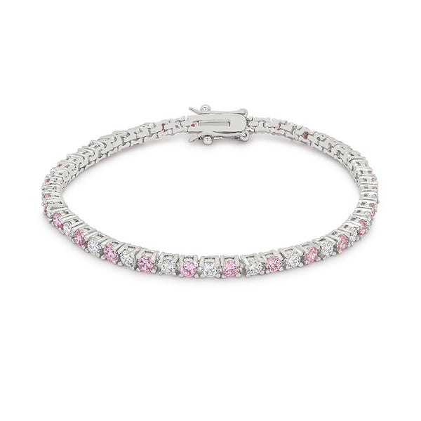 Lace Pink Cubic Zirconia Tennis Bracelet - J GOODIN