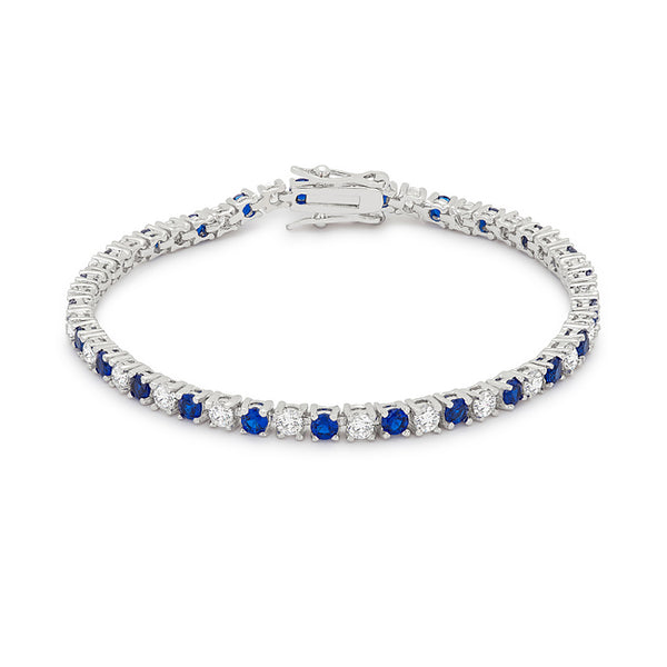 Sapphire Blue Cubic Zirconia Tennis Bracelet - J GOODIN