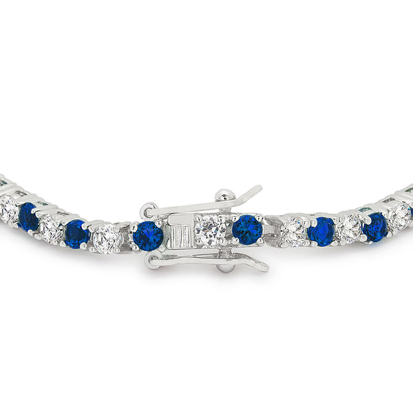 Sapphire Blue Cubic Zirconia Tennis Bracelet - J GOODIN