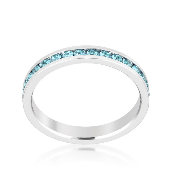 Stylish Stackables Aquamarine Crystal Ring R01147R-V32 - J