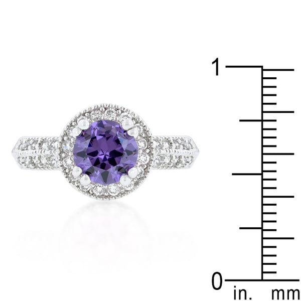 Dark Purple Halo Engagement Ring - J GOODIN