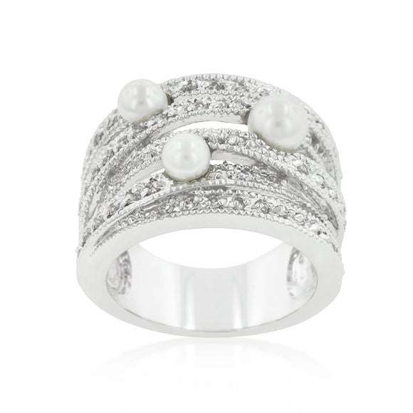 Pearl Twist Bridal Ring