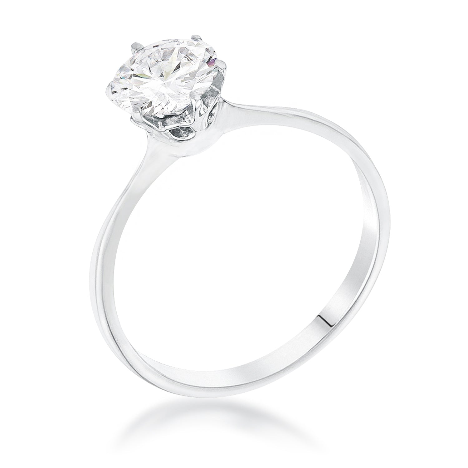 14k White Gold 1 Carat Solitaire Brilliant Round Cut Diamond Engagement Ring  | Amazon.com