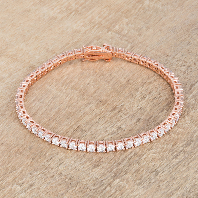 小物 BLANC B0021 ROSE GOLD/M.GRY 5.75ct Rose Goldtone Cubic Zirconia Tennis Bracelet - J GOODIN