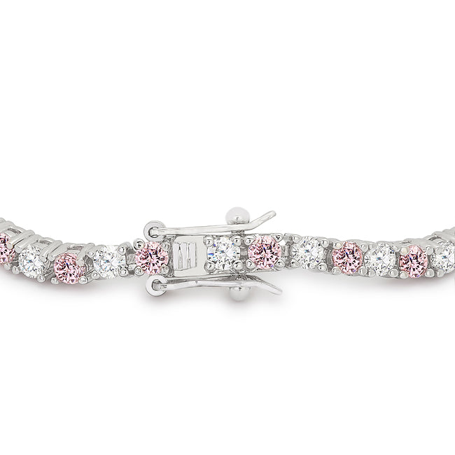 Lace Pink Cubic Zirconia Tennis Bracelet - J GOODIN