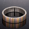 Tri-tone 14mm Stainless Steel Stretch Bracelet