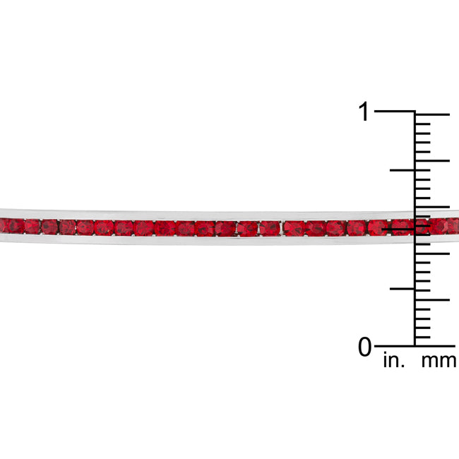 Channel-Set Ruby Red Cubic Zirconia Cuff