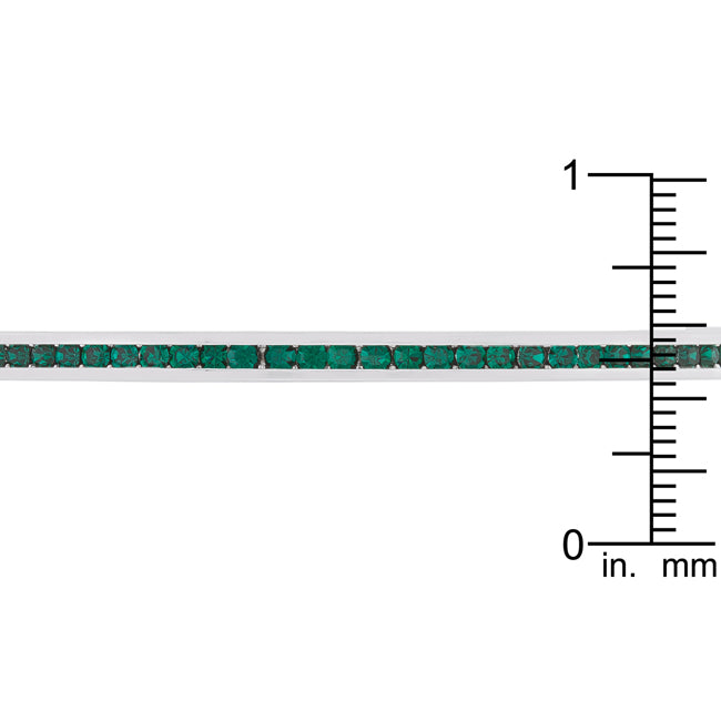 Channel-Set Emerald Green Cubic Zirconia Cuff