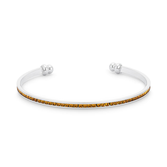 Channel-Set Canary Cubic Zirconia Cuff