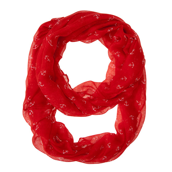 Anchor Red Infinity Scarf