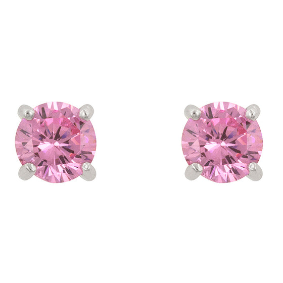 Pink Cubic Zirconia Stud Earrings