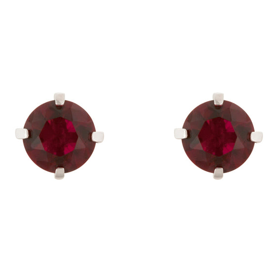 Ruby Cubic Zirconia Studded Earrings