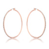 Large Rosegold Hoop Earrings with Crystals