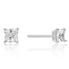 4mm New Sterling Princess Cut Cubic Zirconia Studs Silver