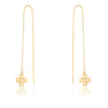 Patricia Gold Stainless Steel Clover Threaded Drop Earrings