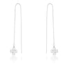 Patricia White Gold Rhodium Stainless Steel Clover Threaded Drop Earrings