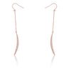 Luna 0.5ct CZ Rose Gold Delicate Moon Drop Earrings