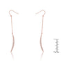 Luna 0.5ct CZ Rose Gold Delicate Moon Drop Earrings