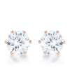 Reign 3.4ct CZ Rose Gold Stainless Steel Stud Earrings