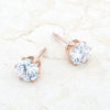 Reign 3.4ct CZ Rose Gold Stainless Steel Stud Earrings