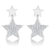 Bianca 0.5ct CZ Rhodium Star Drop Earrings