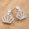 0.5 Ct Rhodium Crown CZ Earrings