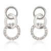 Silvertone Finish Triplet Hooplet Earrings