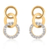 Goldtone Finish Triplet Hooplet Earrings