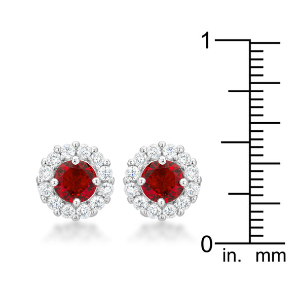Bella Bridal Earrings in Ruby Red