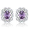 Amethyst Oval Stud Earrings