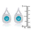 Christal 2.3ct Aqua CZ White Gold Rhodium Classic Drop Earrings