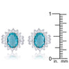 Chrisalee 3.3ct Aqua CZ White Gold Rhodium Classic Stud Earrings