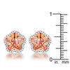 Floral Cut Champagne CZ  Stud Earrings