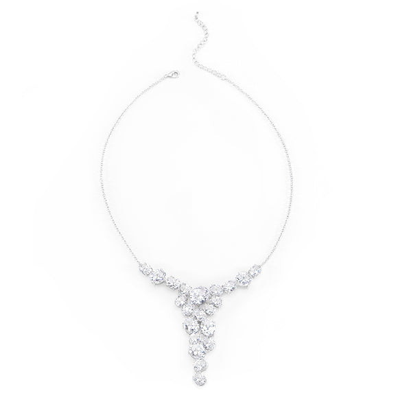 Bejeweled Cubic Zirconia Bib Necklace