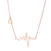 Hana Rose Gold Stainless Steel Delicate Heartbeat Necklace