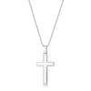 Large Stainless Steel Cross Necklace with Laser Etched Design