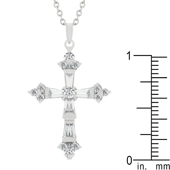 Brilliant Cubic Zirconia Cross Pendant - J GOODIN