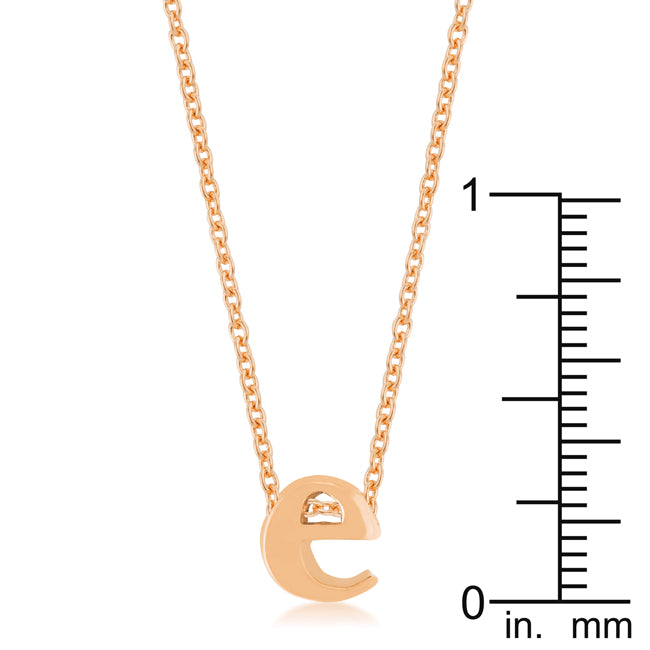 Rosegold Finish Initial E Pendant