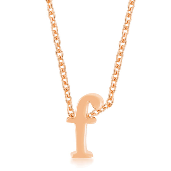 Rosegold Finish Initial F Pendant