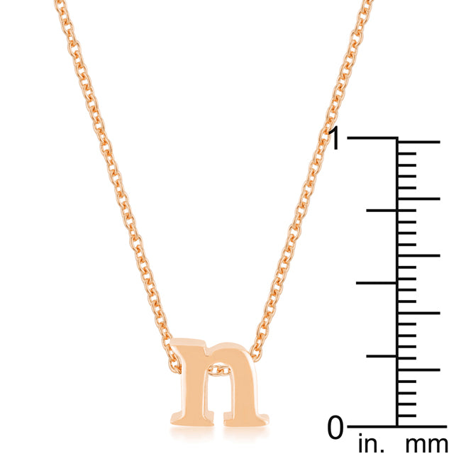 Rosegold Finish Initial N Pendant