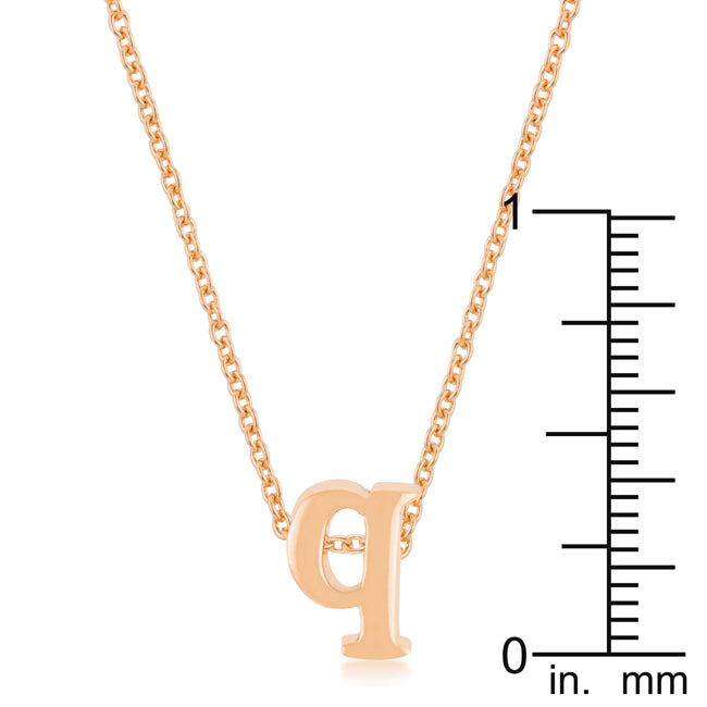 Rosegold Finish Intiial Q Pendant