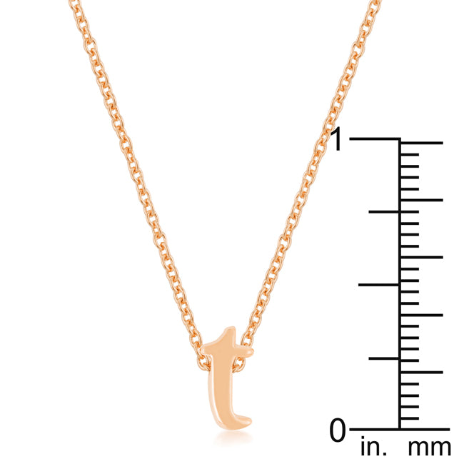 Rosegold Finish Initial T Pendant