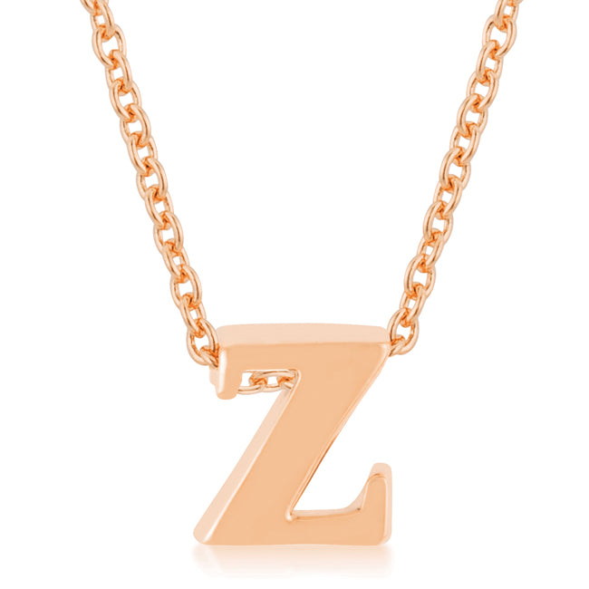 Rosegold Finish Initial Z Pendant