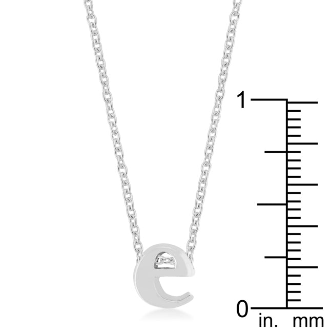 Silvertone Finish Initial E Pendant