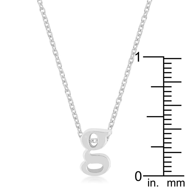 Silvertone Finish Initial G Pendant