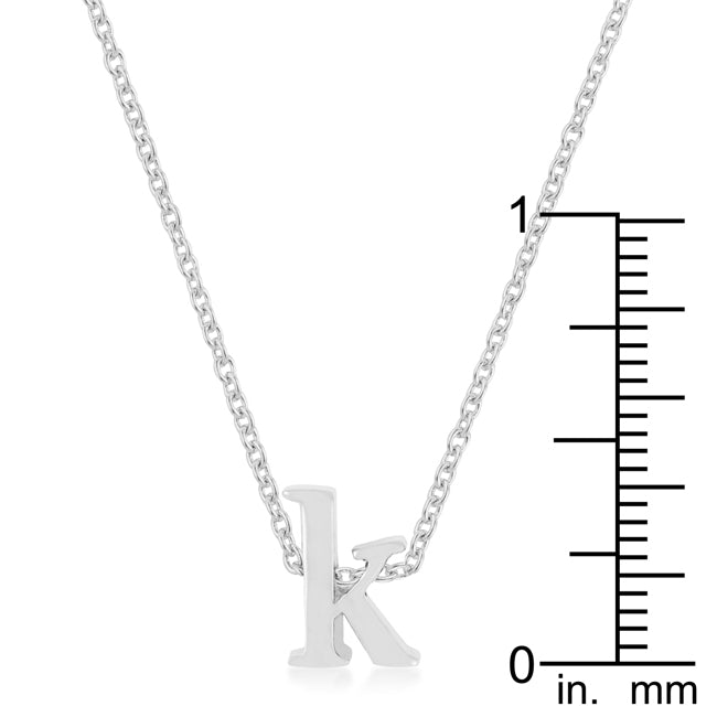 Silvertone Finish Initial K Pendant