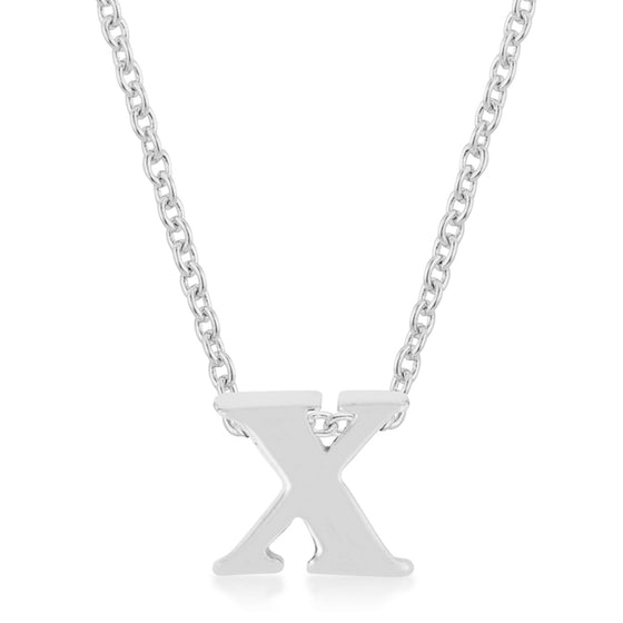 Silvertone Finish Initial X Pendant