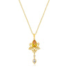 Golden Elegant Teardrop Crest Pendant