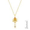 Golden Elegant Teardrop Crest Pendant