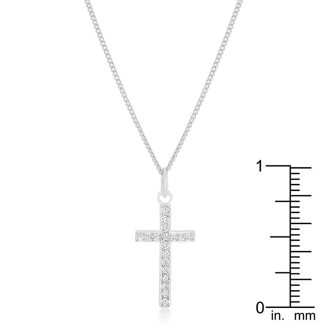 Simple Silvertone Cross Pendant